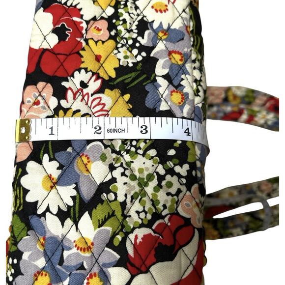 Vera Bradley Quilted Shoulder Bag Purse Poppy Fields Red Yellow Floral Zip Top - Picture 9 of 16